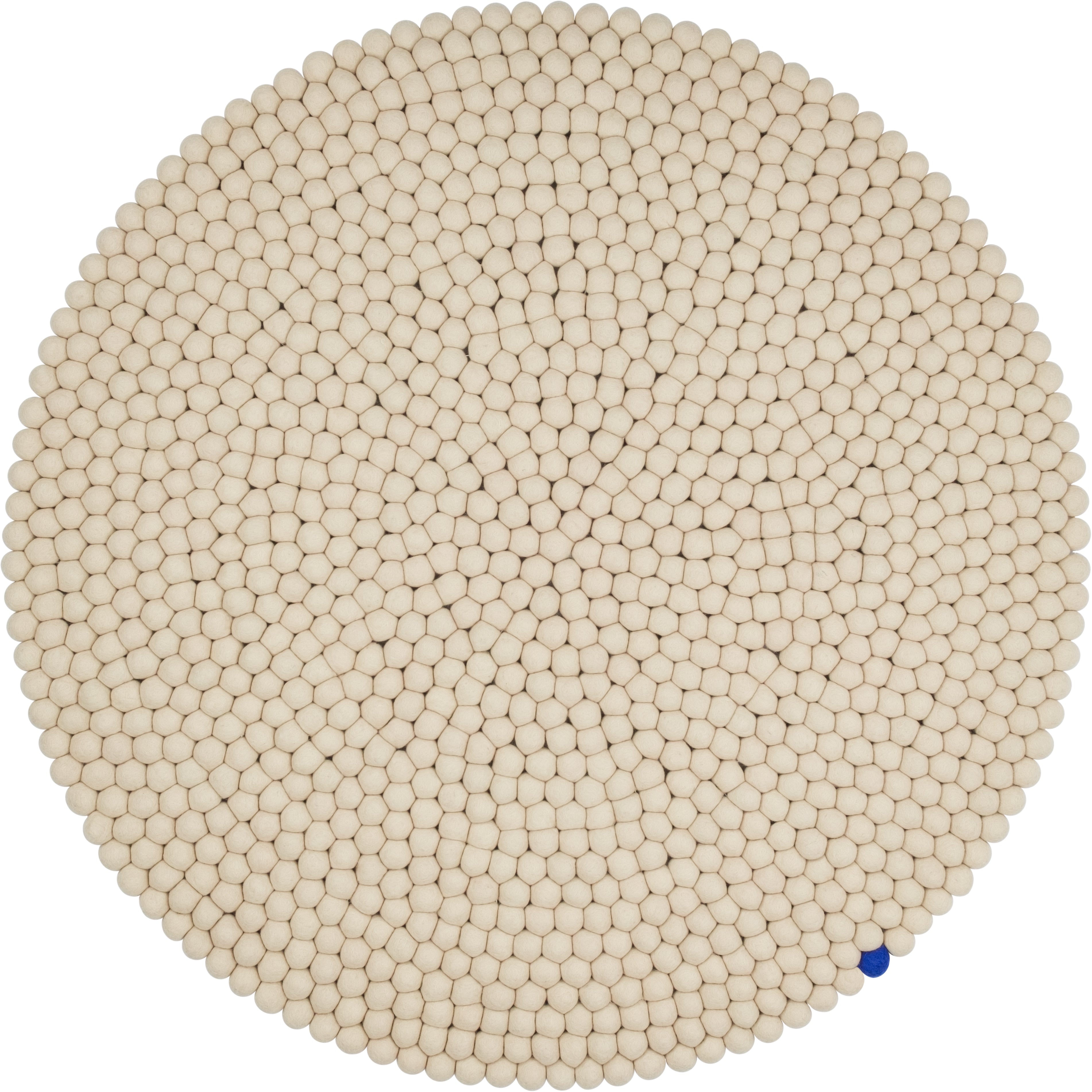 Großer Filzkugelteppich Big One rund in Beige – Harmonisches Design
